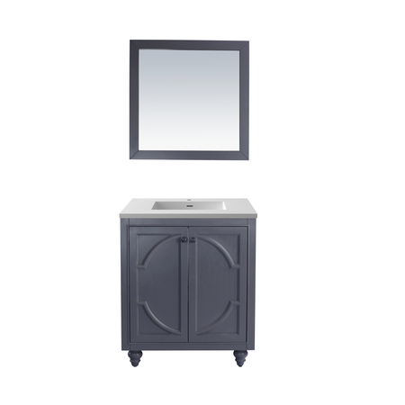 LAVIVA Odyssey, 30, Mpl Gry Cabinet & Matte Wht VIVA Stone Surface Countertop 313613-30G-MW